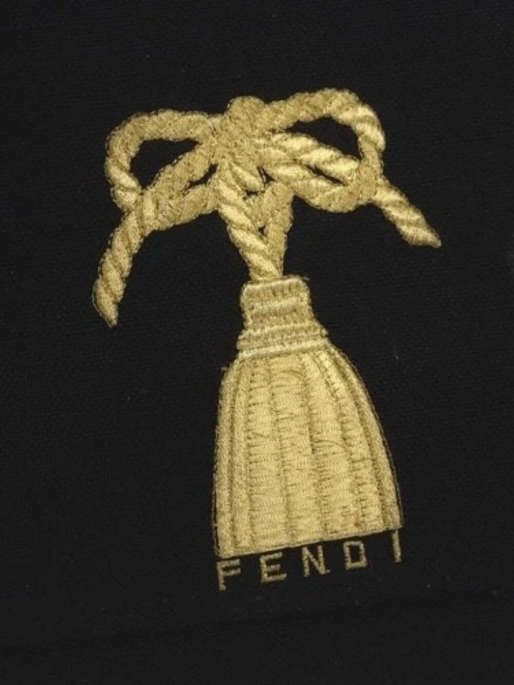 FENDI Tote Bag Canvas Black Gold Auth 169428 - Picture 10 of 15